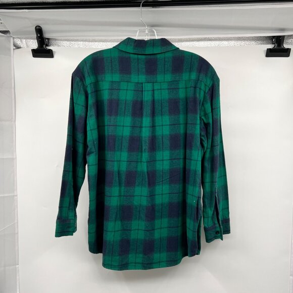 Sugarlips Womens Plaid Button Down Top Long Sleeve Green/Blue Size XS - Picture 7 of 9